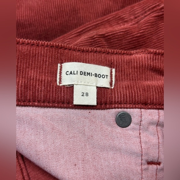 Madewell Cali Demi Bootcut Rust Corduroy Button Fly Front Fall Size 28 - Picture 4 of 9